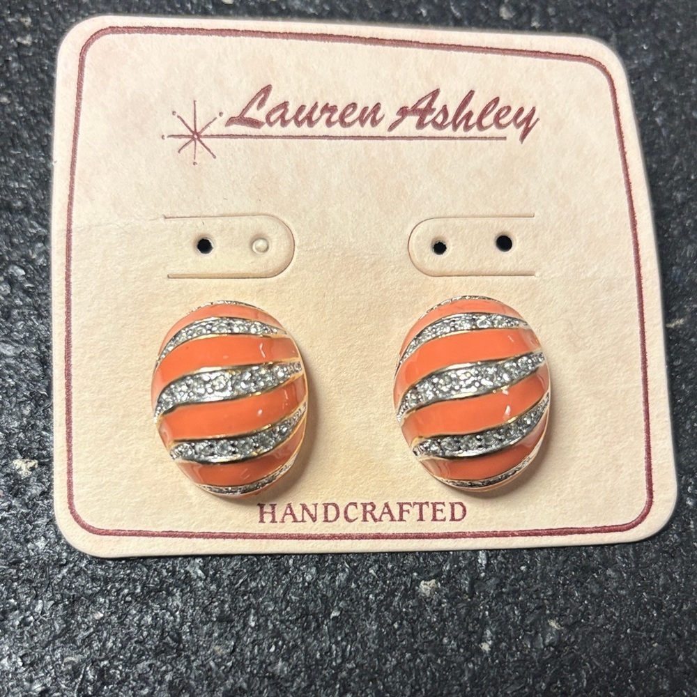 Laura Ashley 90s Orange and Silver Earrings